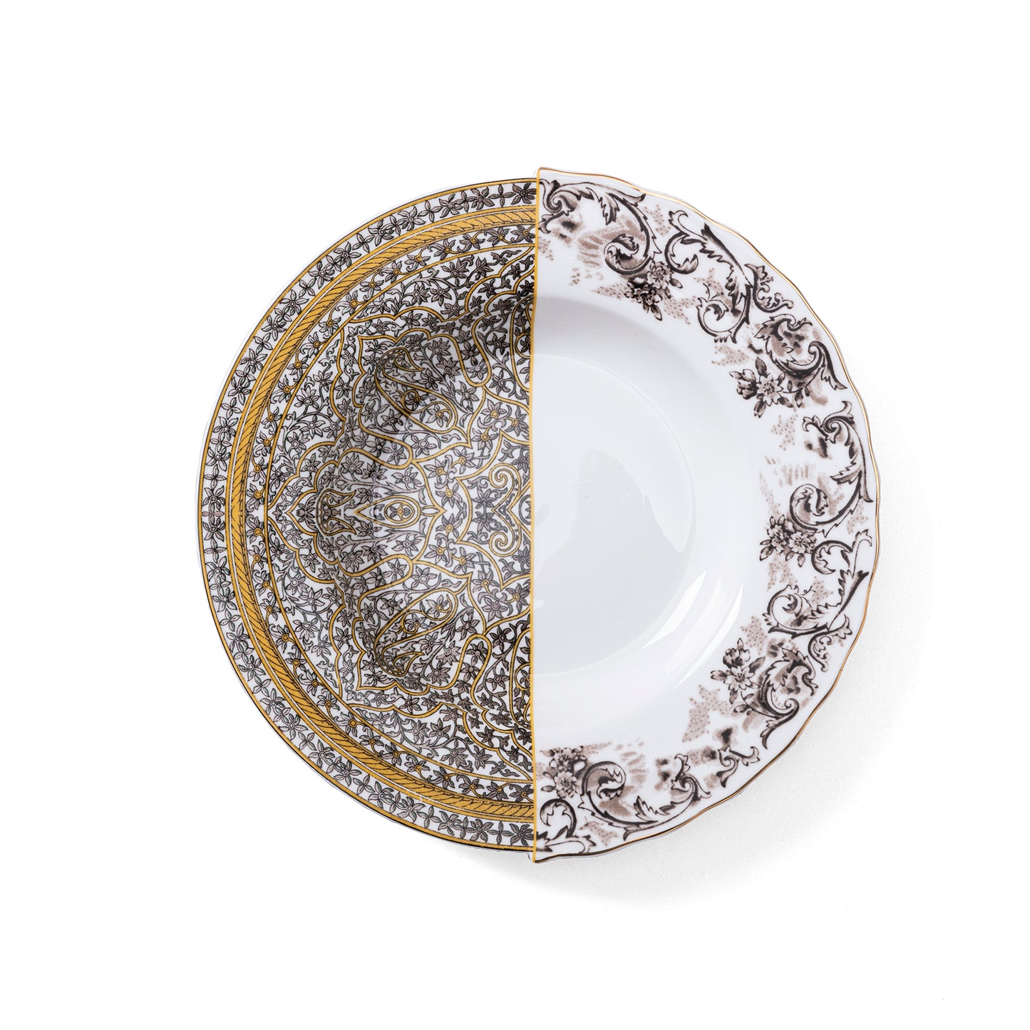 Bowl plate in porcelain