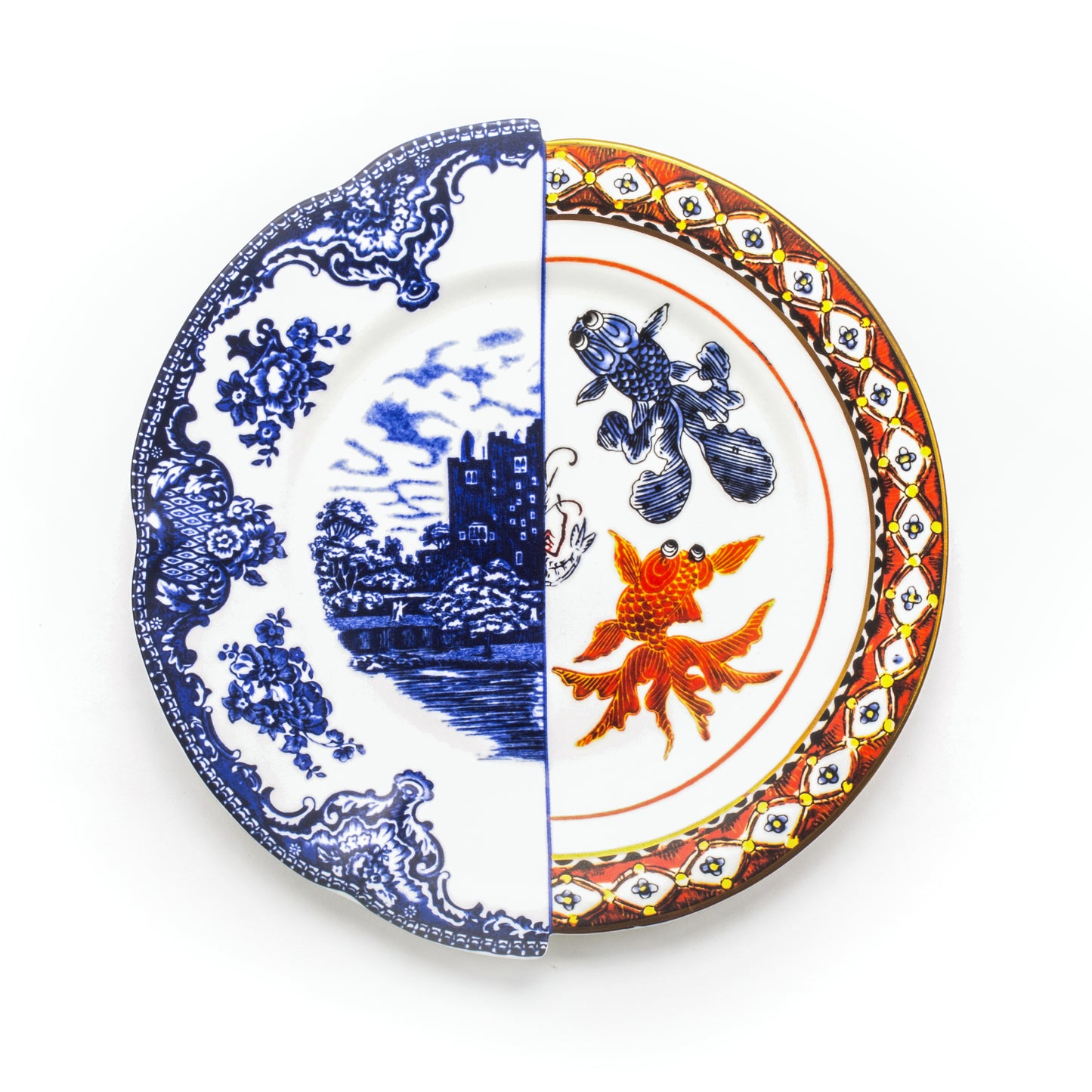 Dinner plate in porcelain