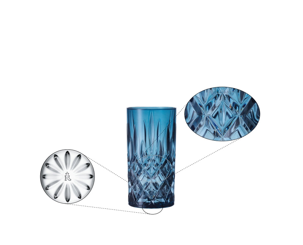 NACHTMANN Noblesse Long Drink Glass - Vintage Blue Set of 2