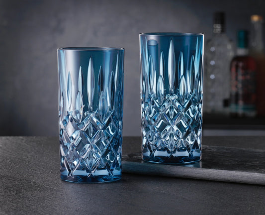 NACHTMANN Noblesse Longdrink Glas - Vintage Blau 2er Set