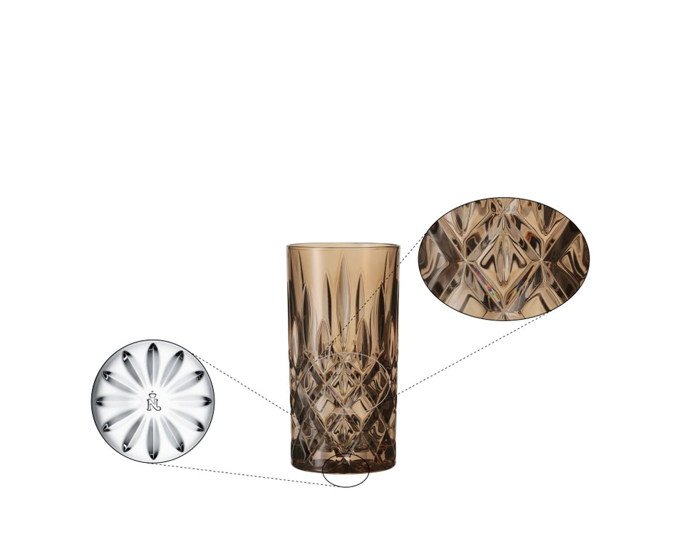 NACHTMANN Noblesse Long Drink Glass - Tobacco Set of 2