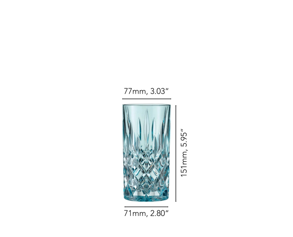 NACHTMANN Noblesse Long Drink Glass - Aqua Set of 2