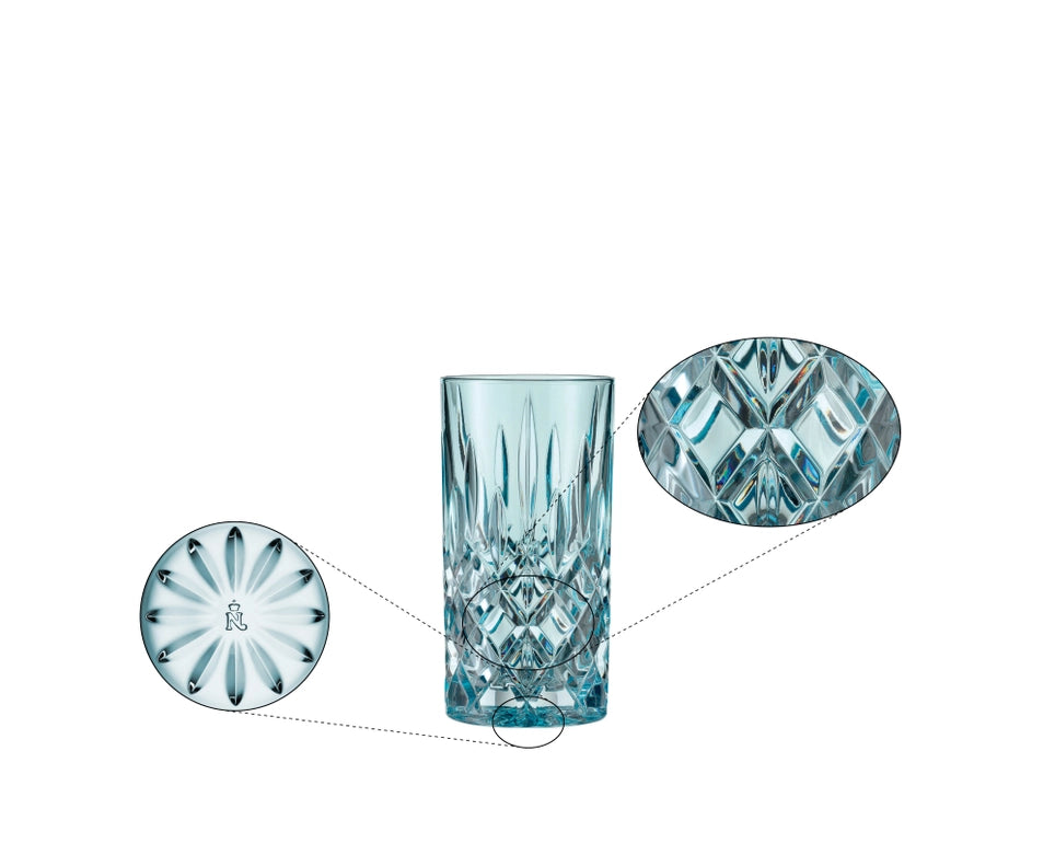 NACHTMANN Noblesse Long Drink Glass - Aqua Set of 2