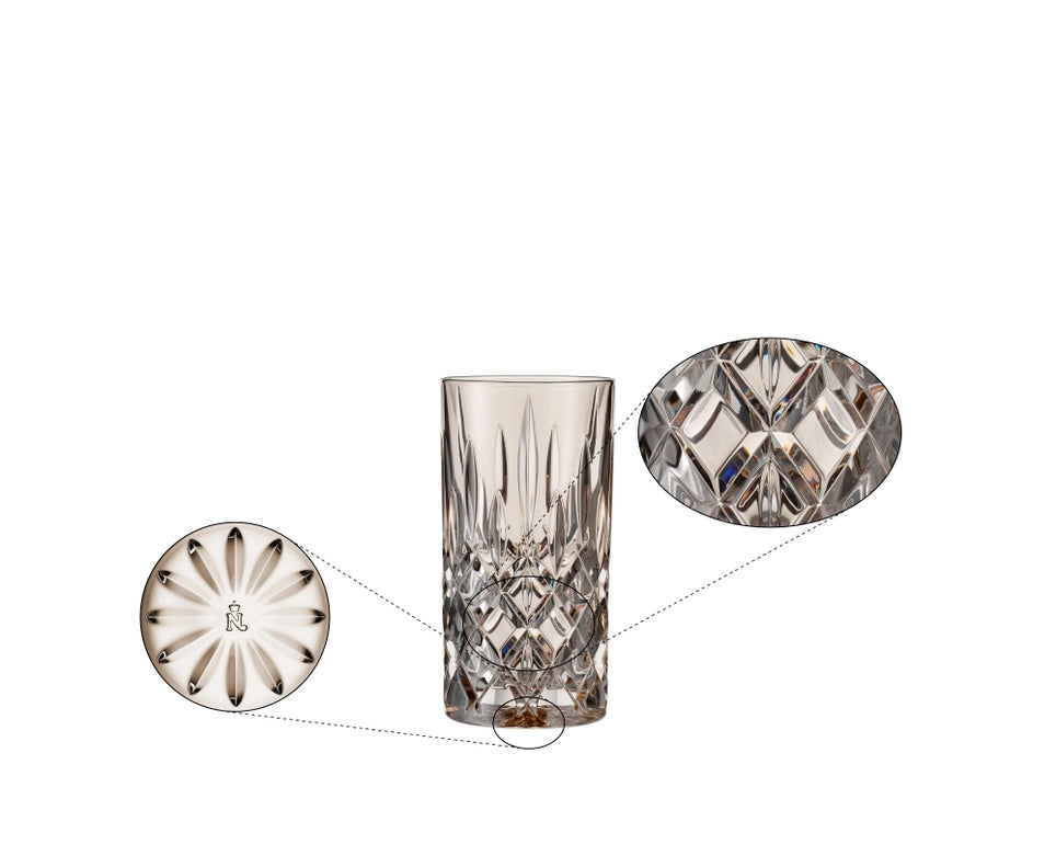 NACHTMANN Noblesse Long Drink Glass - Taupe Set of 2