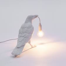 Bird Lamp White Waiting