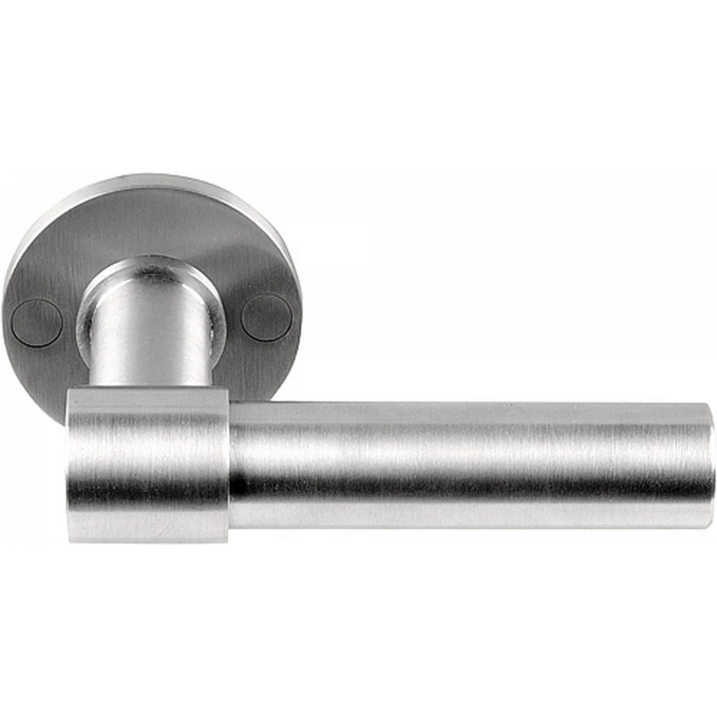 Double spring-loaded door handle on rosette