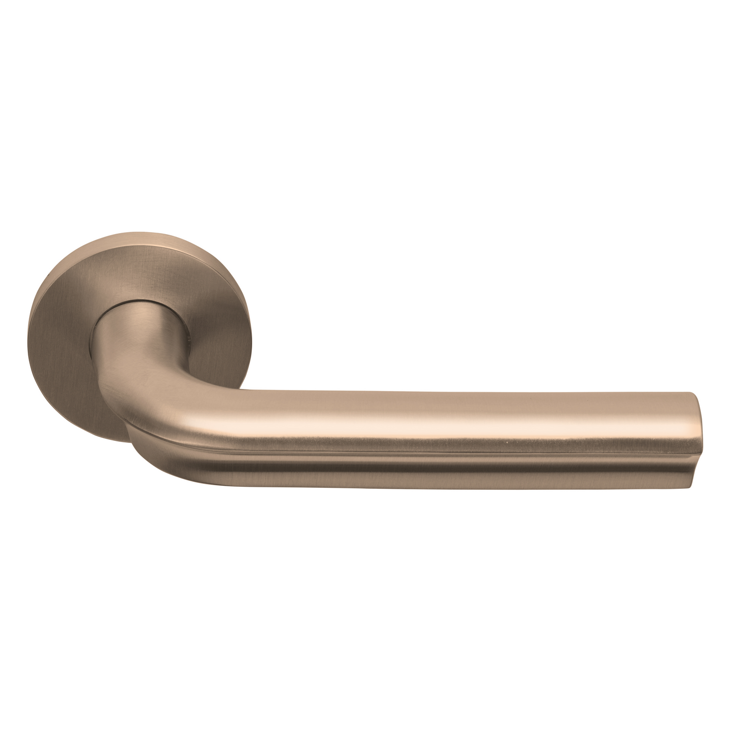 Door handle on spring-loaded rosette