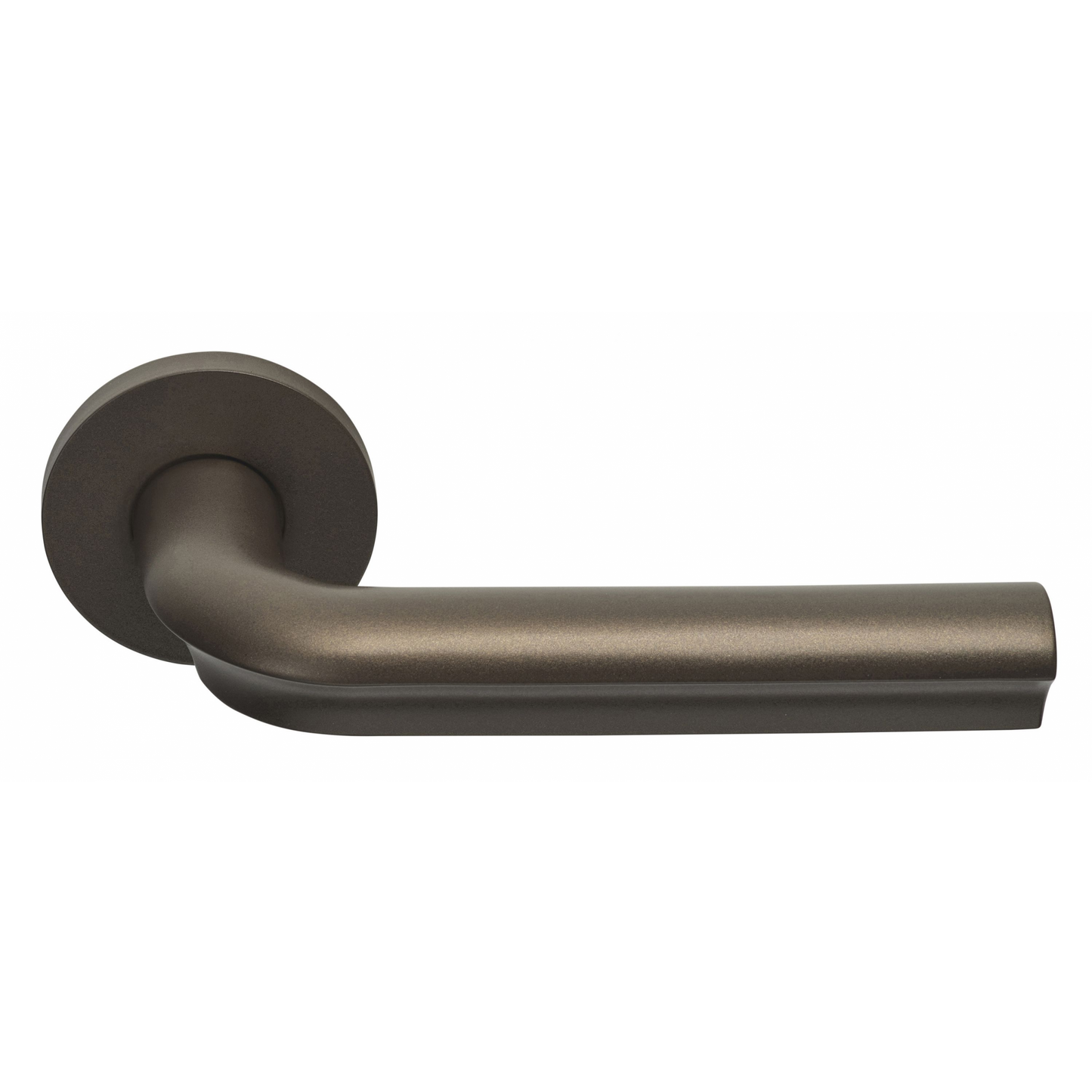Door handle on spring-loaded rosette