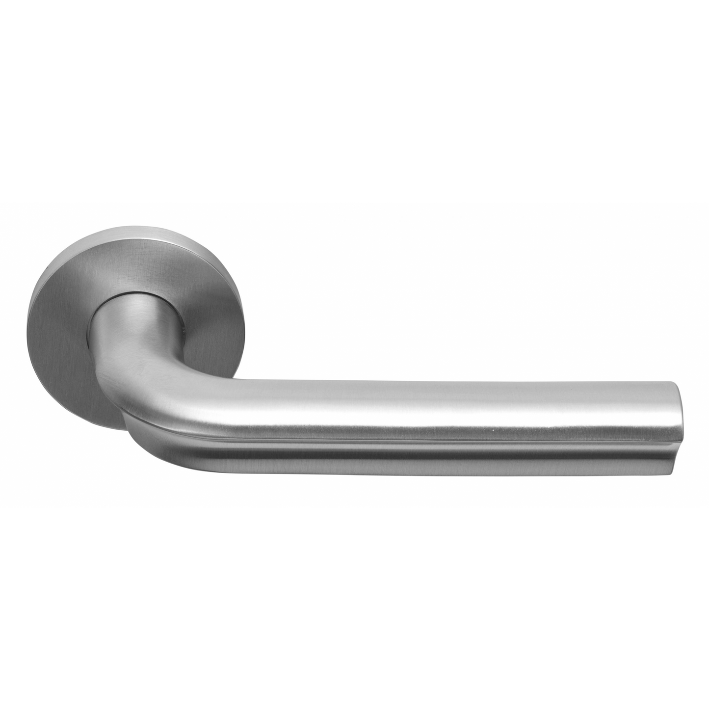 Door handle on spring-loaded rosette
