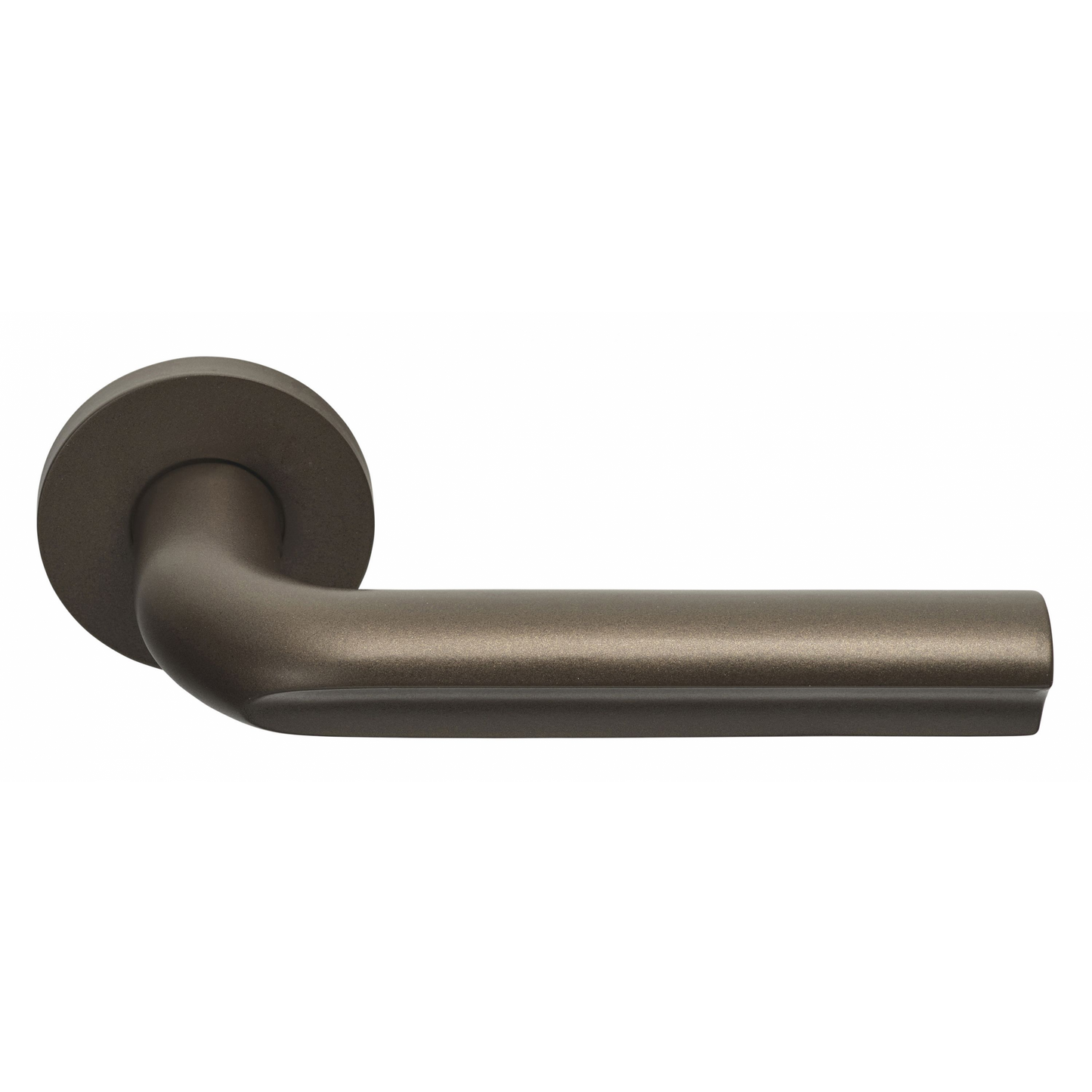 Door handle on spring-loaded rosette