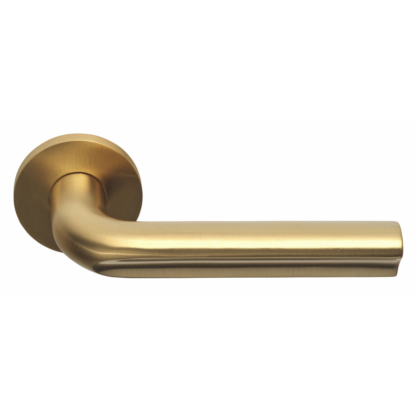 Door handle on spring-loaded rosette