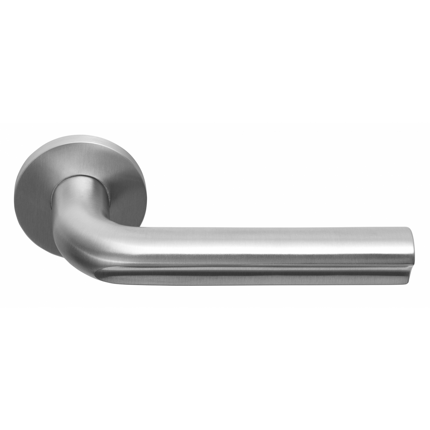 Door handle on spring-loaded rosette