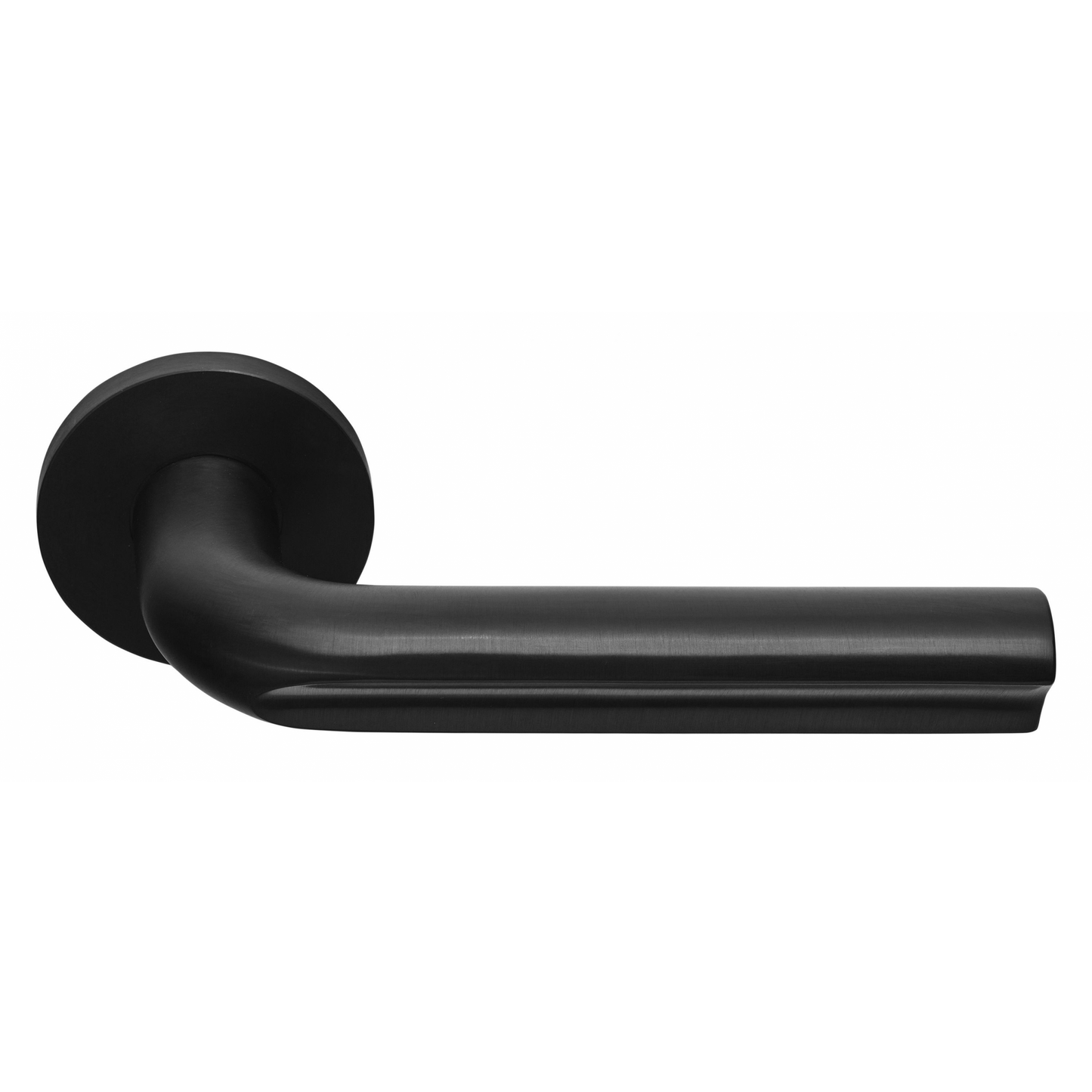 Door handle on spring-loaded rosette