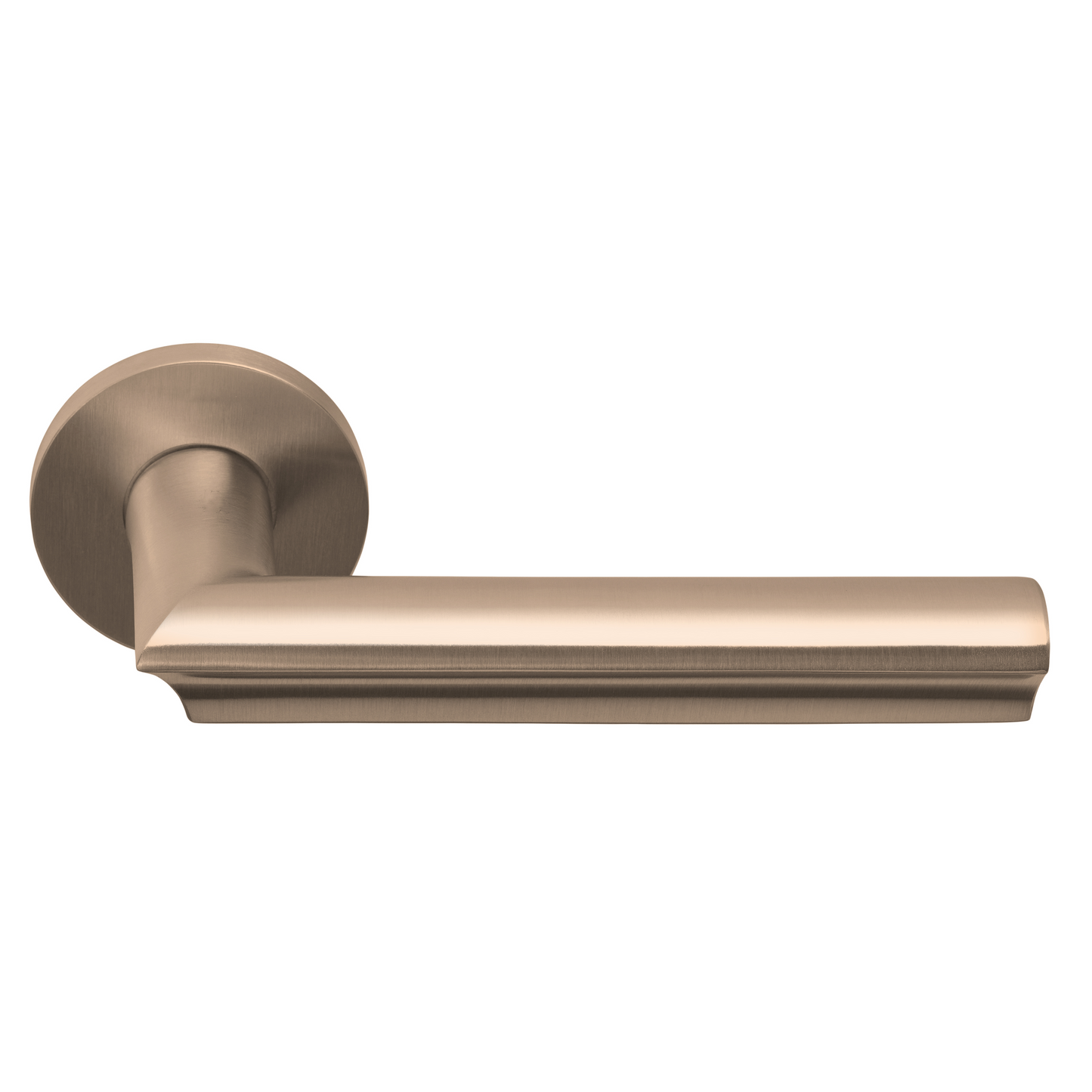 Door handle on spring-loaded rosette