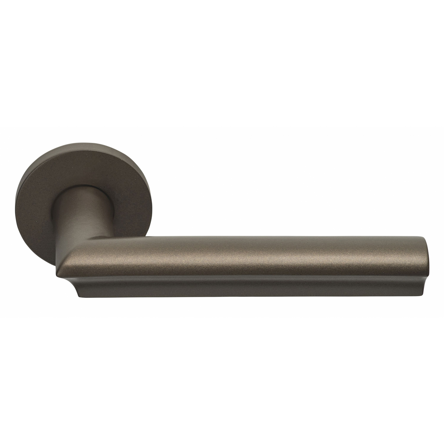Door handle on spring-loaded rosette