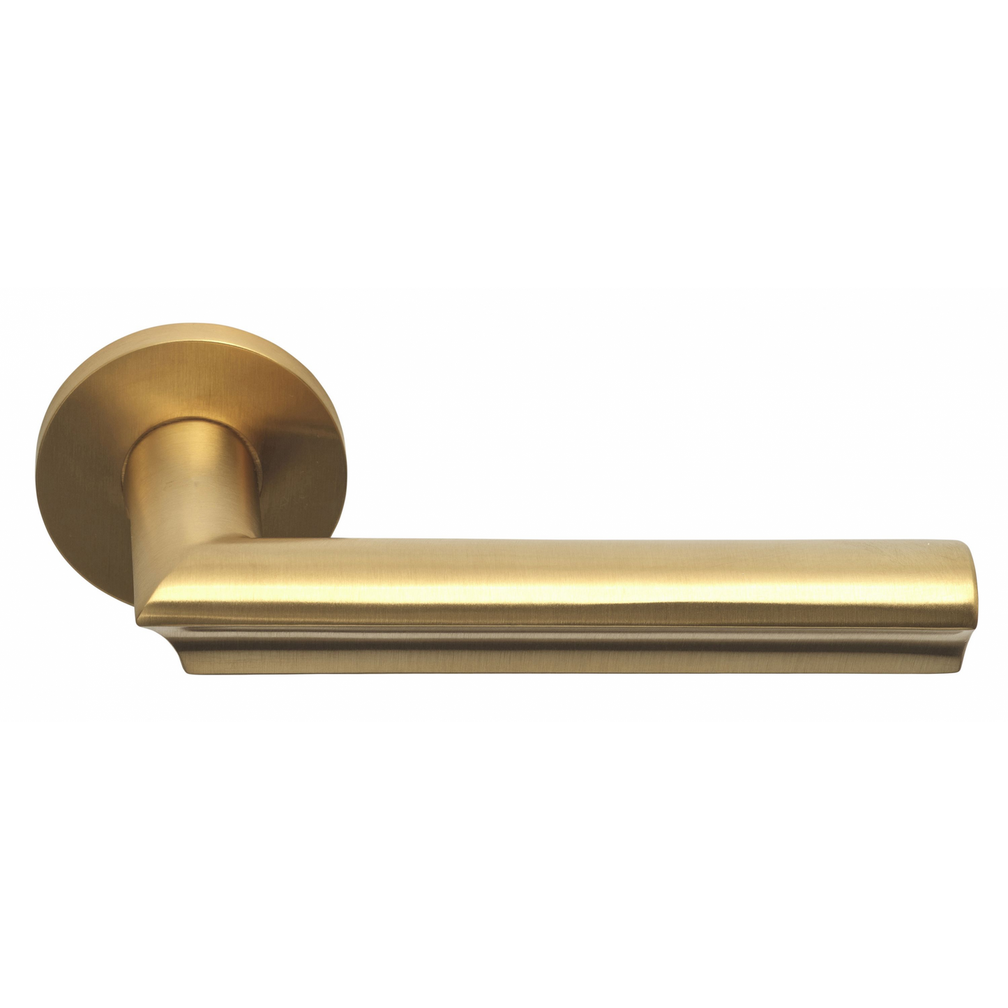 Door handle on spring-loaded rosette