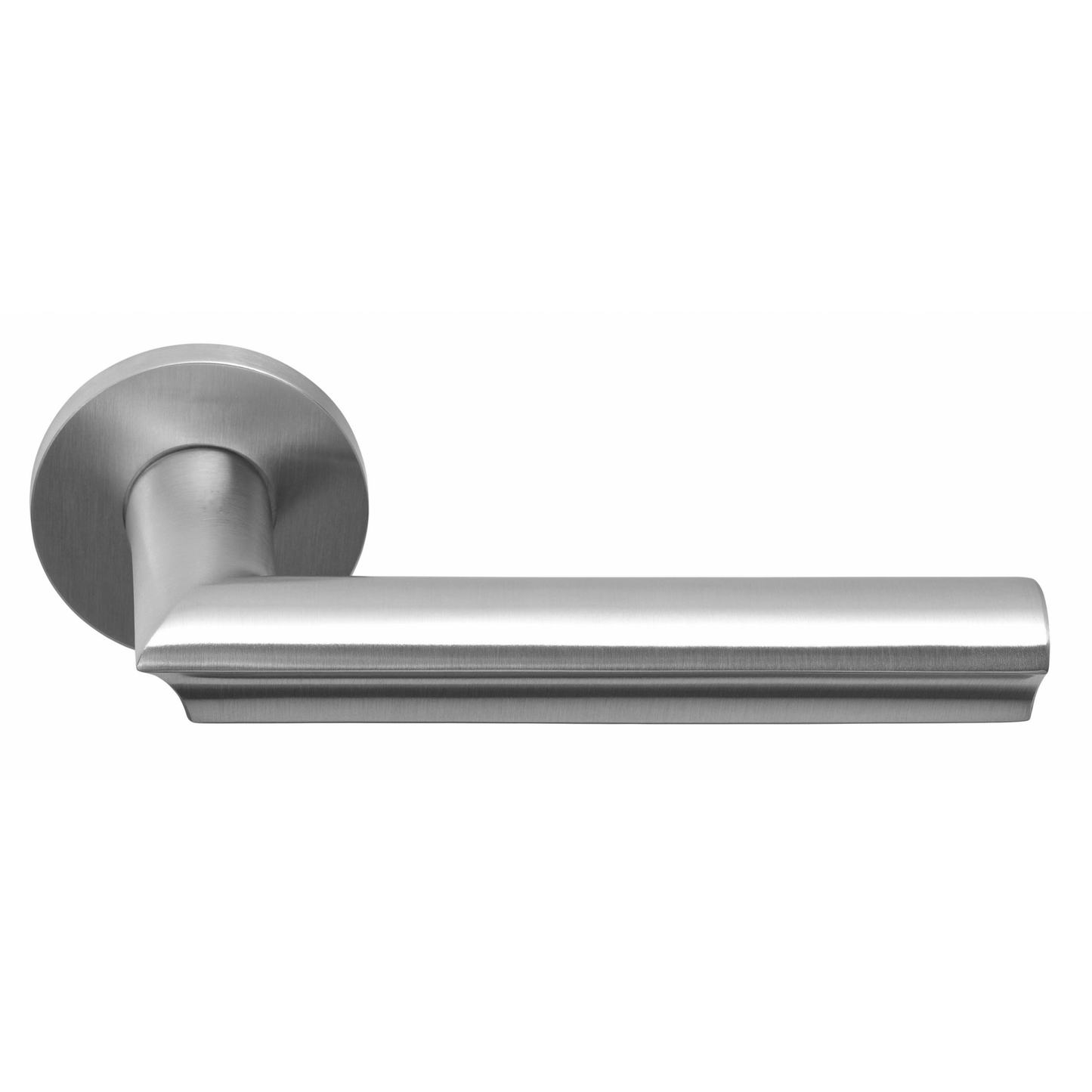 Door handle on spring-loaded rosette