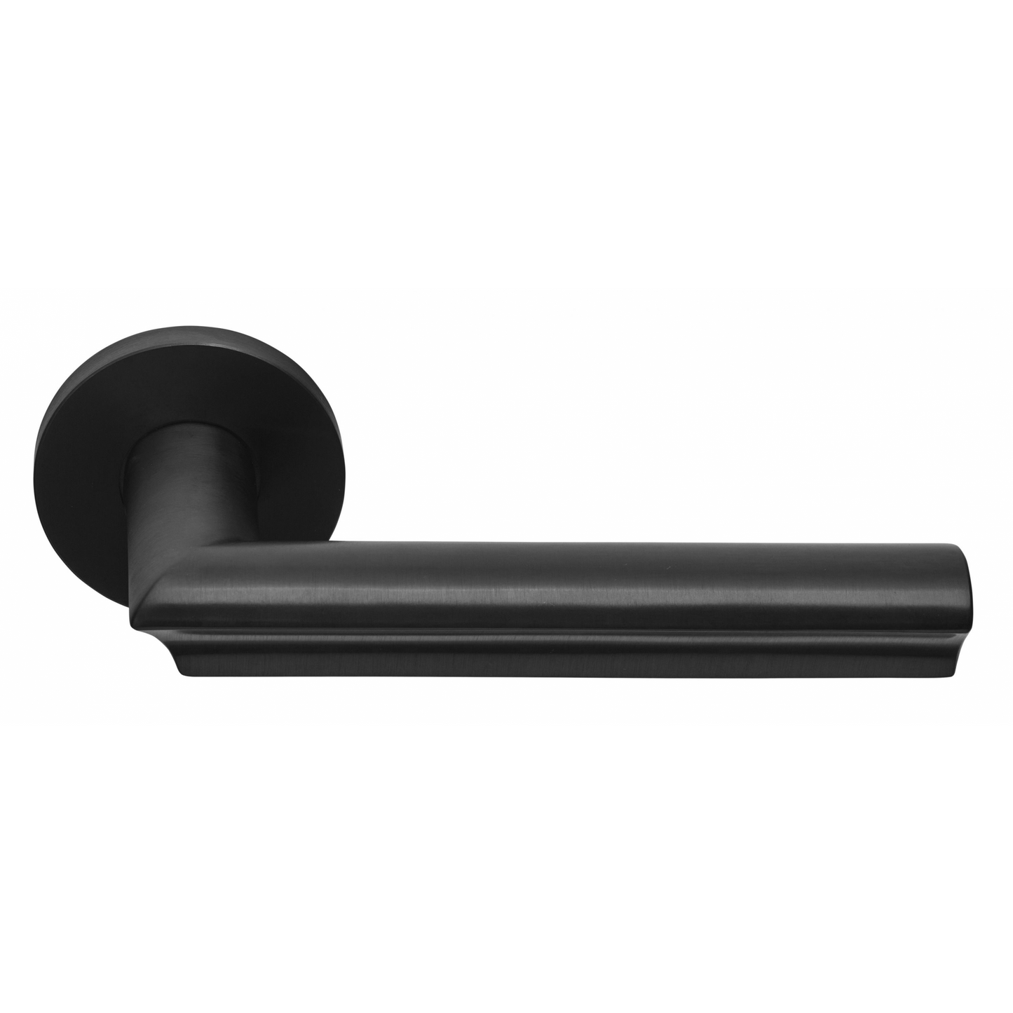 Door handle on spring-loaded rosette