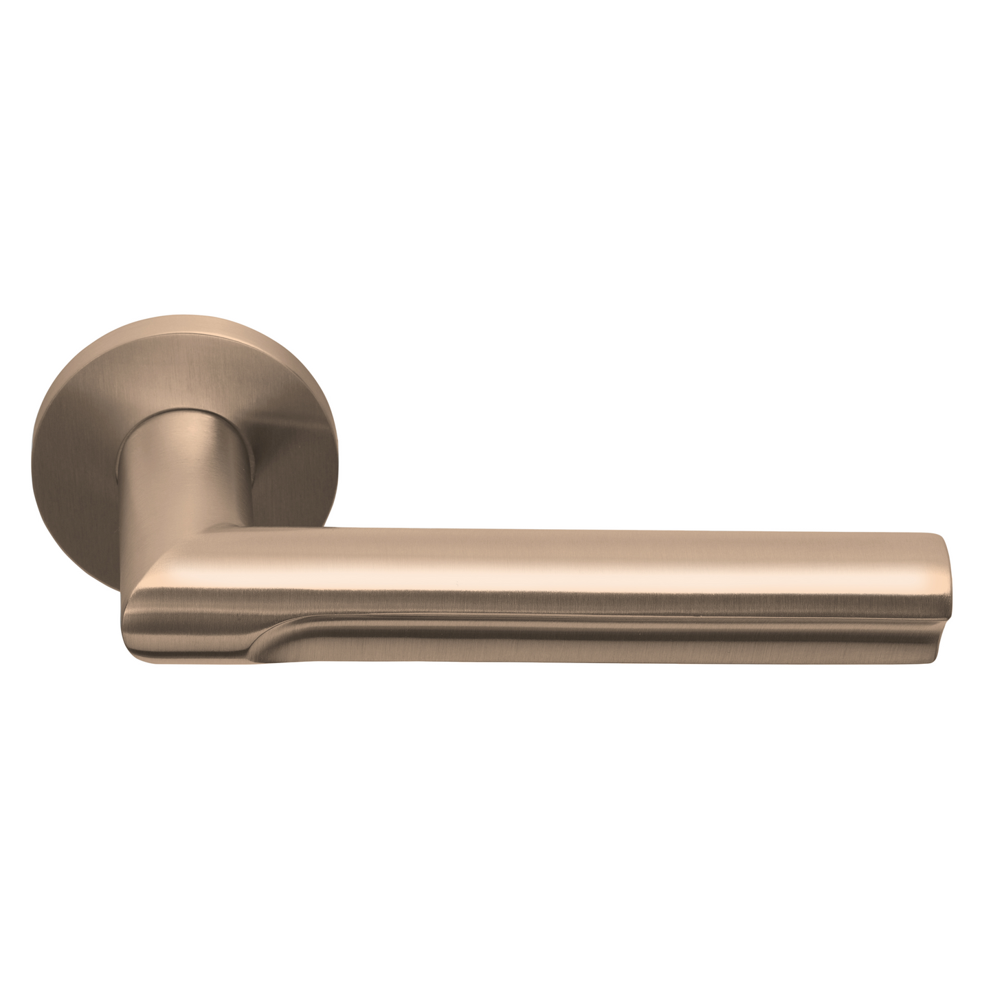 Door handle on spring-loaded rosette