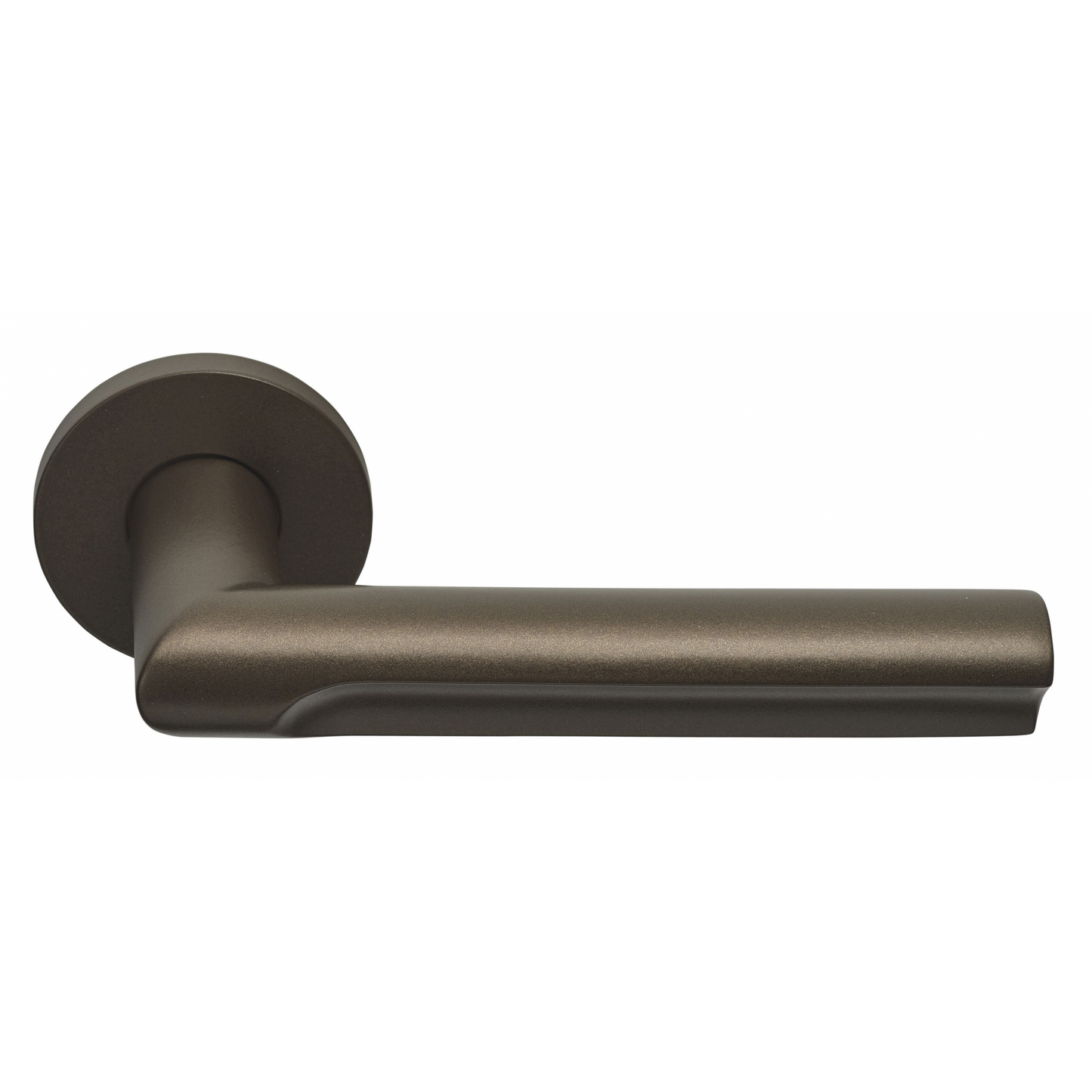 Door handle on spring-loaded rosette