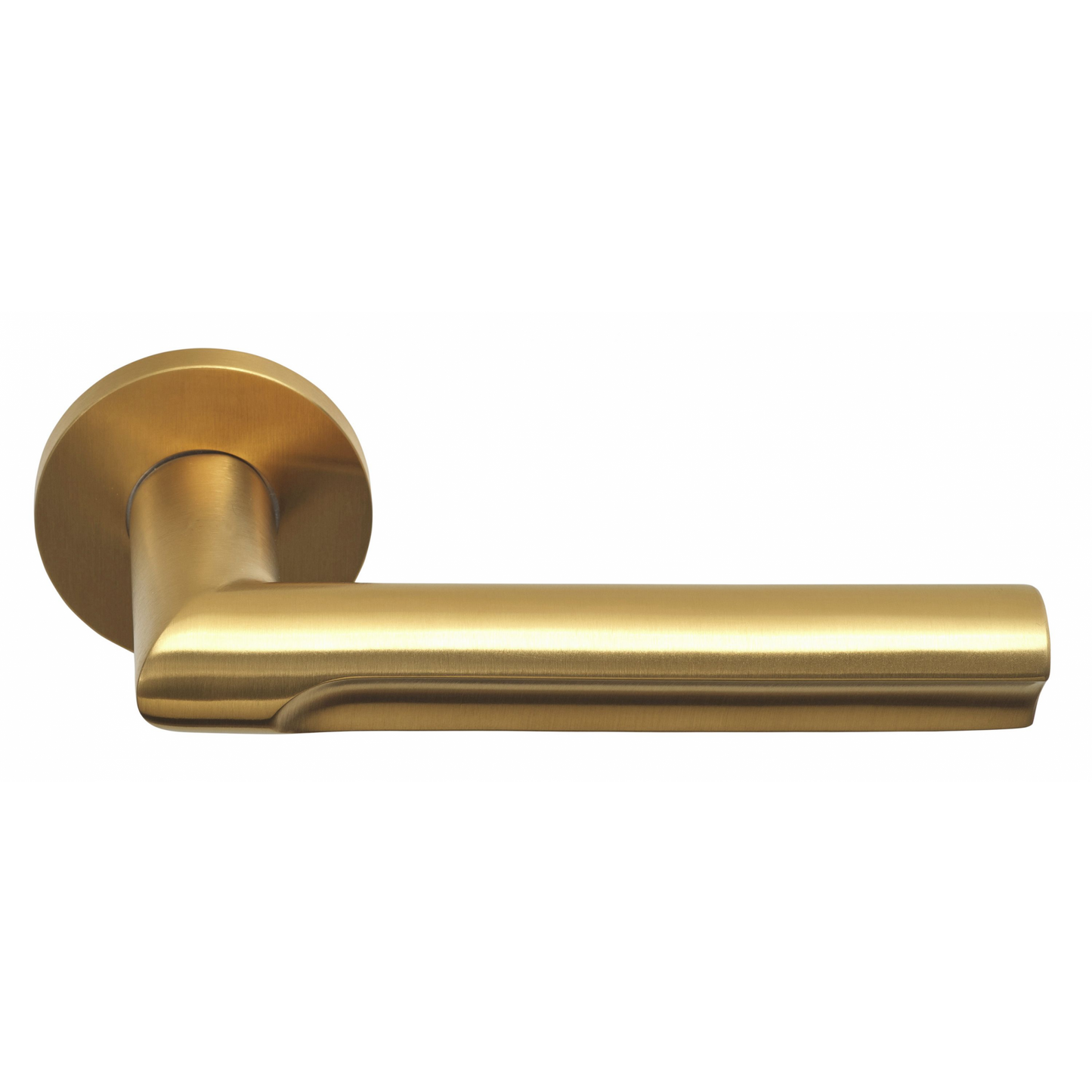 Door handle on spring-loaded rosette