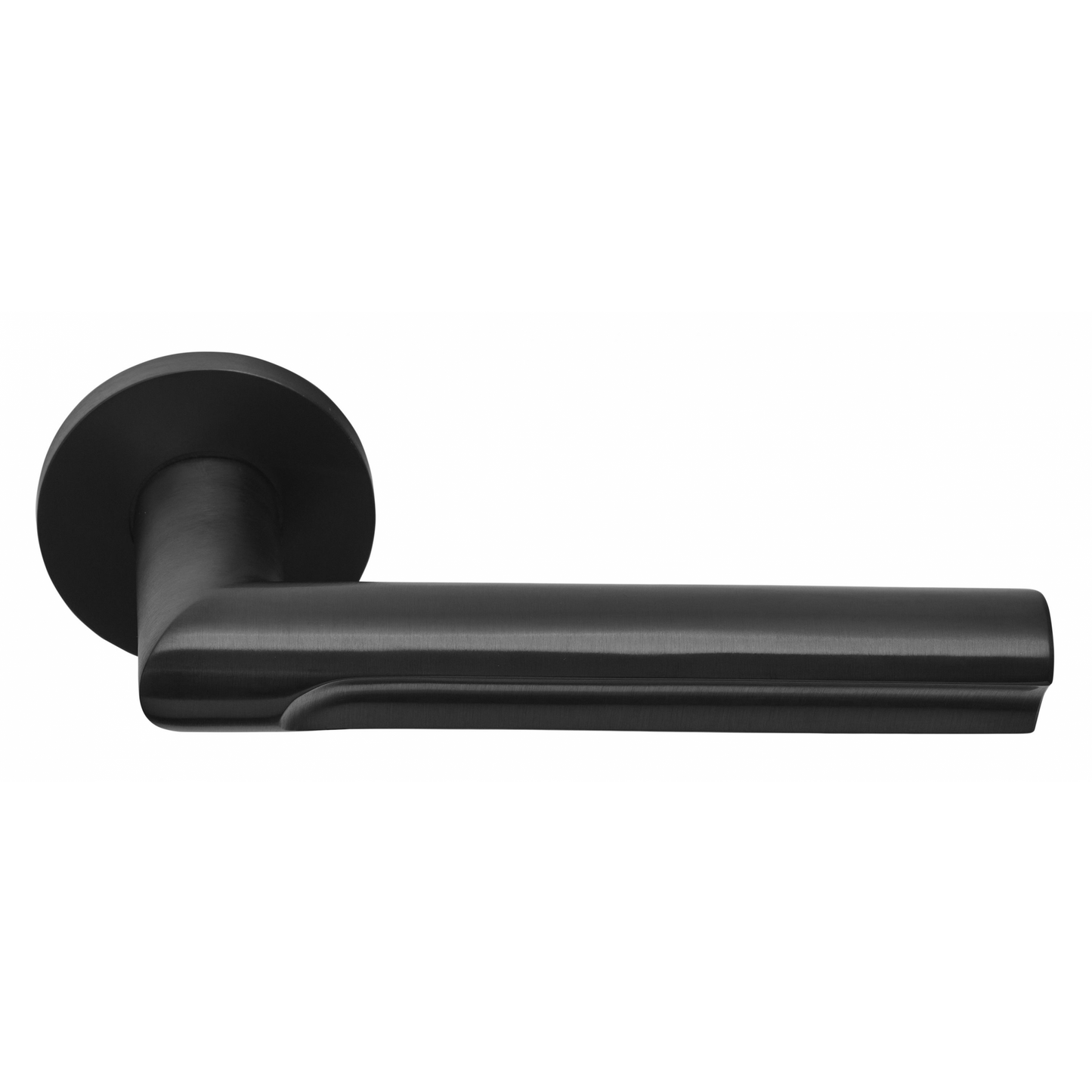 Door handle on spring-loaded rosette