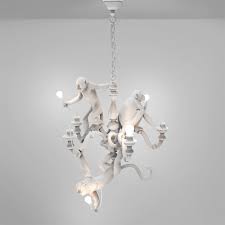 Monkey Chandelier White