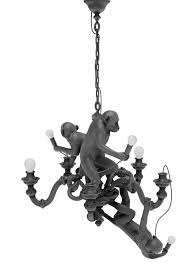 Monkey Chandelier Black