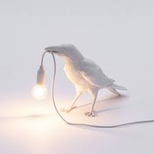 Bird Lamp White Waiting