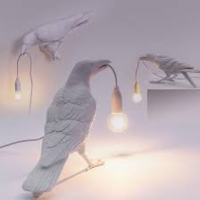 Bird Lamp White Playing