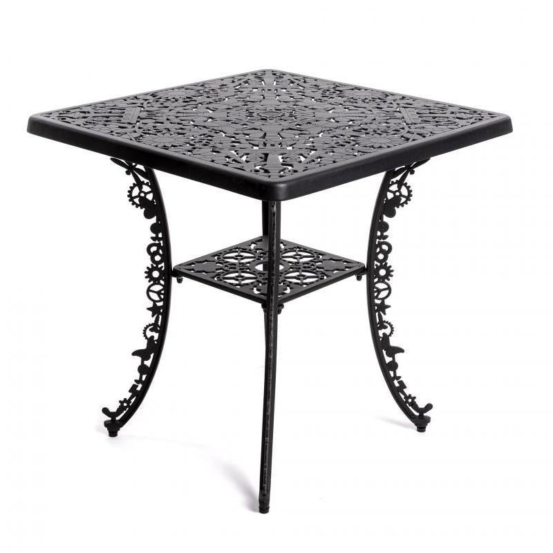 Industry Collection Aluminum Square Table Black