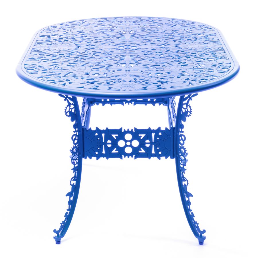 Industry Collection Aluminum Oval Table - Sky Blue