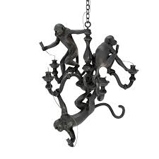 Monkey Chandelier Black