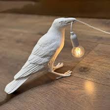 Bird Lamp White Waiting