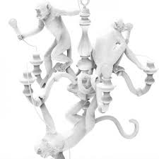 Monkey Chandelier White