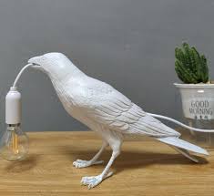 Bird Lamp White Waiting