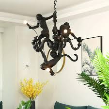 Monkey Chandelier Black