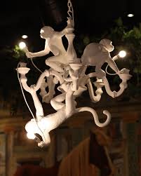 Monkey Chandelier White