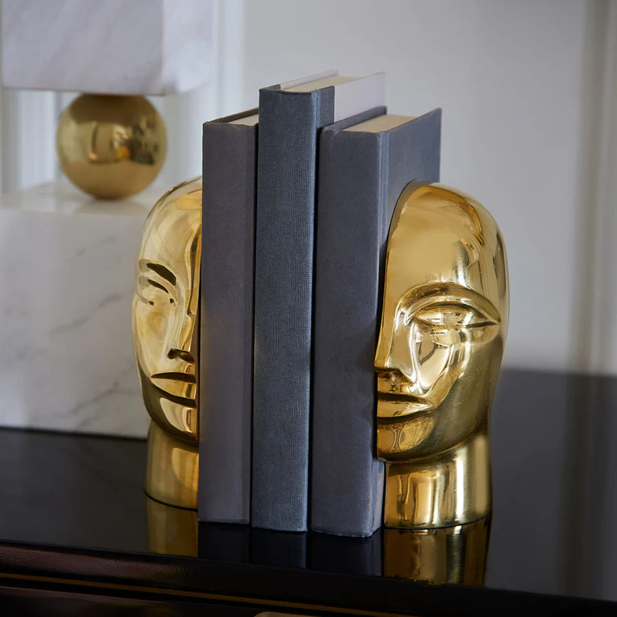 BRASS ATLAS BOOKEND SET - 33474