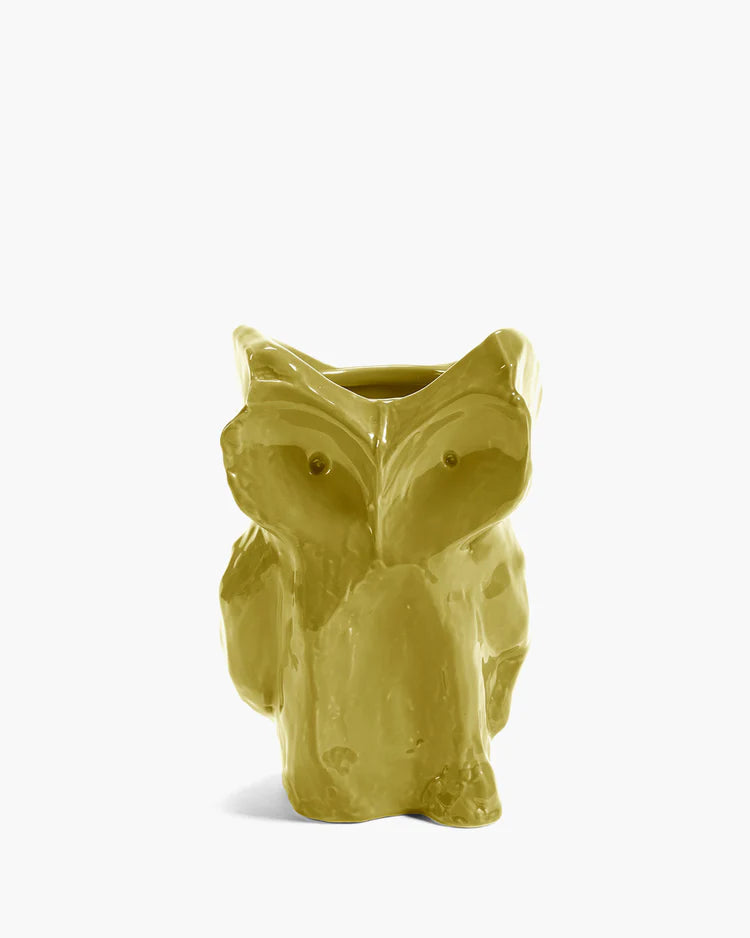 Owl Vase - yellow After Midnight