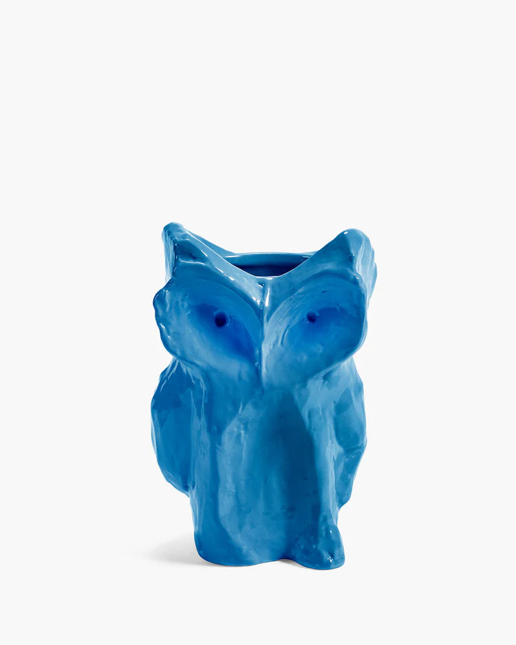 Owl Vase - blue After Midnight