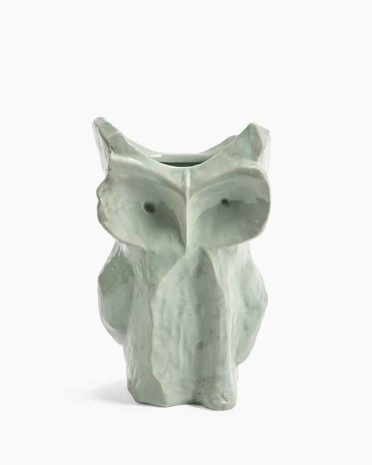 Owl Vase - light blue After Midnight