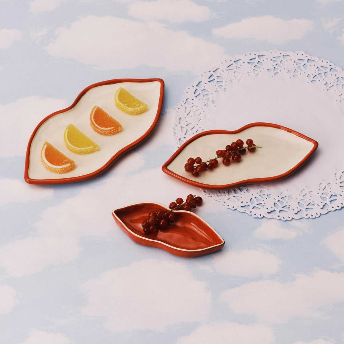 Lips serving plate (set of 3), mix