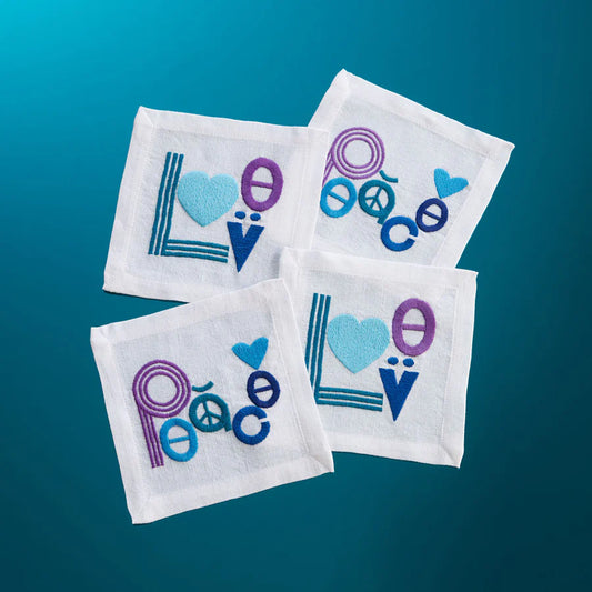 PEACE & LOVE COCKTAIL NAPKINS