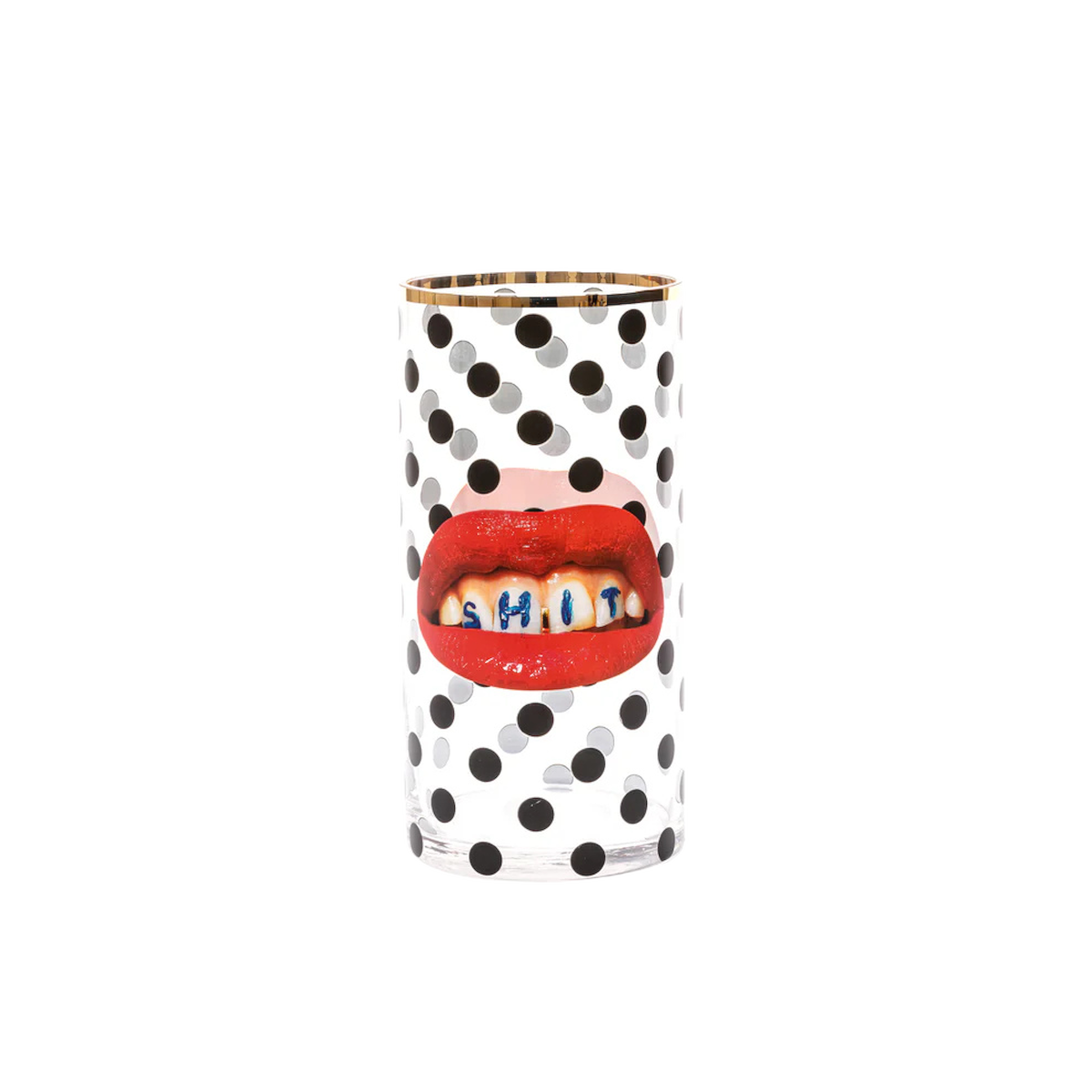 Glass Vase Shit Pois Cylindrical medium