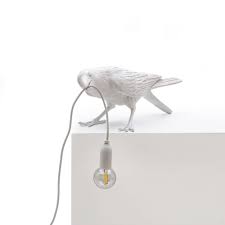 Bird Lamp White Playing OUTDOOR
