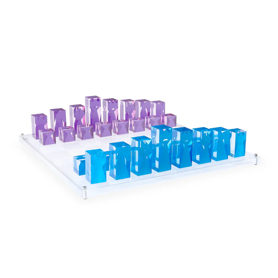 ACRYLIC CHESS SET - BLUE/PURPLE