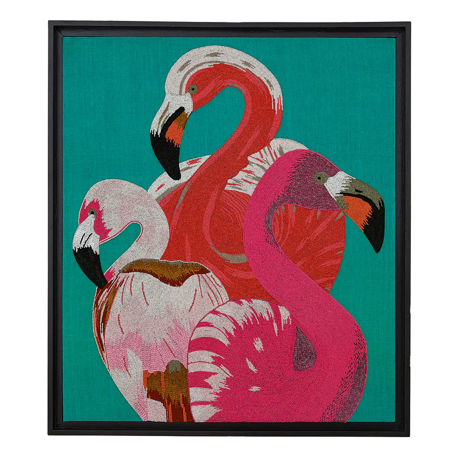 FLAMINGO BEADED WALL ART