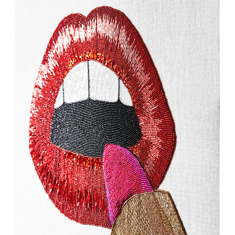 Lipstick Beaded Wall Art