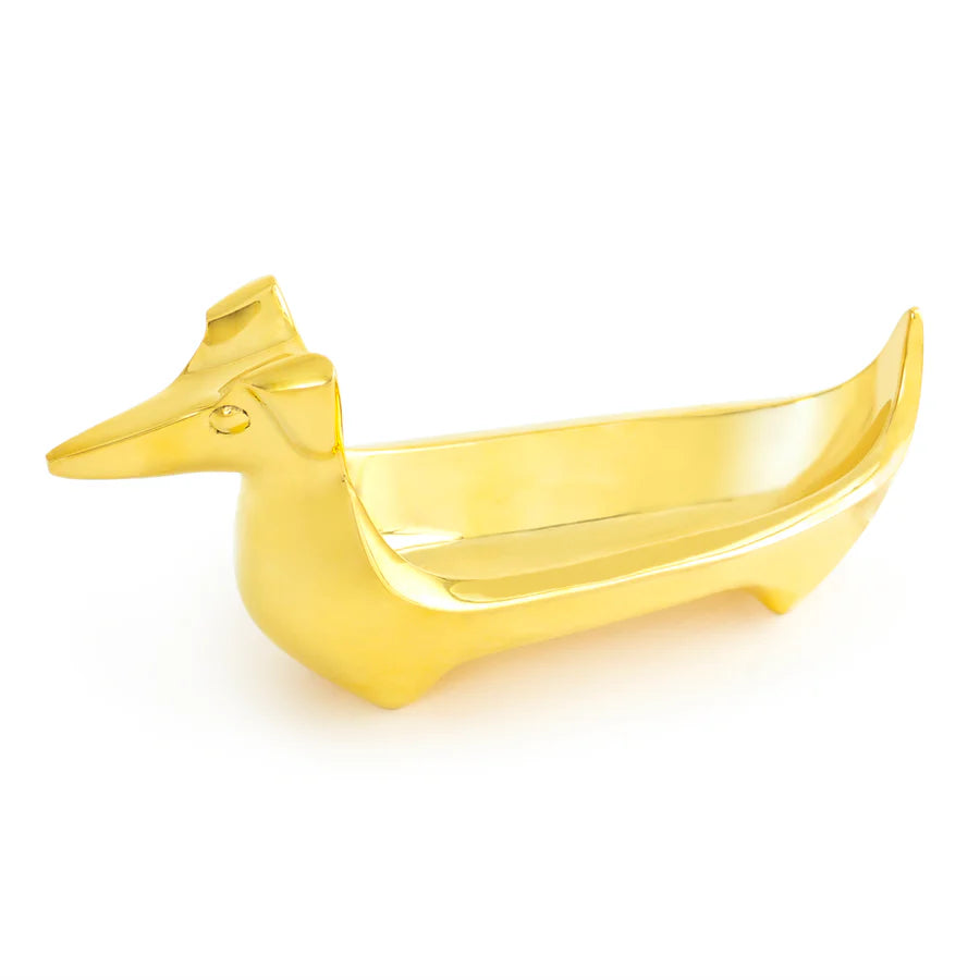 BRASS DACHSHUND RING BOWL